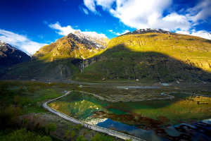 Water fall from Himalayan valley