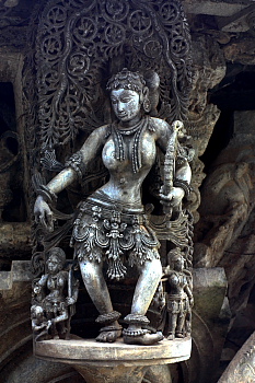 Belur temple Lady with bow