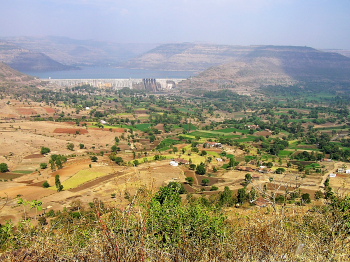 Bhima river reservoir view