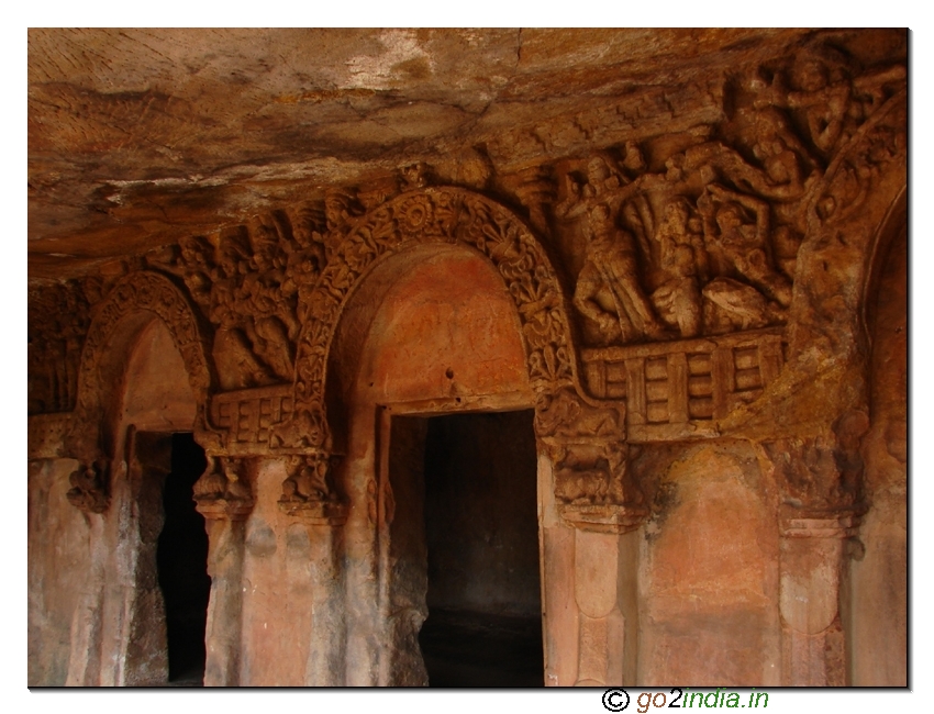 Art work on stone at Udayagiri