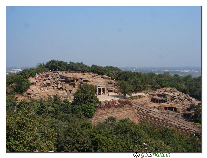 Full view of Udaigiri Caves at Bhubaneswar