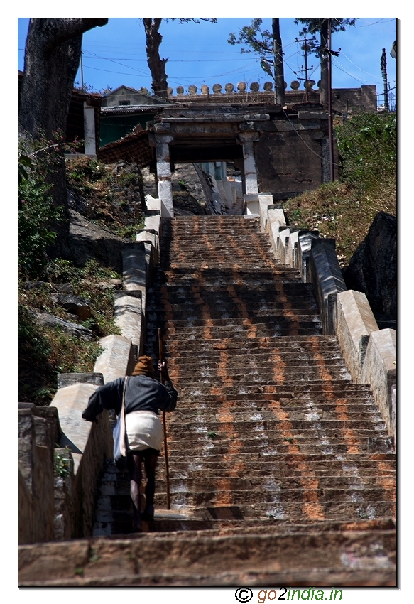 Biligiri Ranganatha temple  steps in BR hills of Chamarajnagar