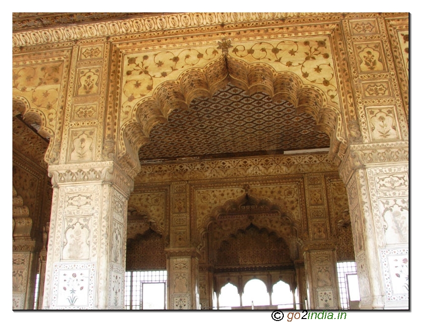 Designs on Marble arches inside Lal Killa   or Red Fort