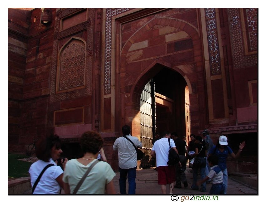 Entering to Agra Fort