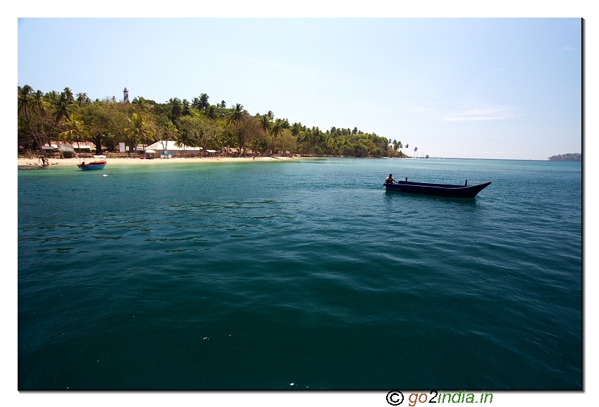 North bay coral island view from sea in Andaman
