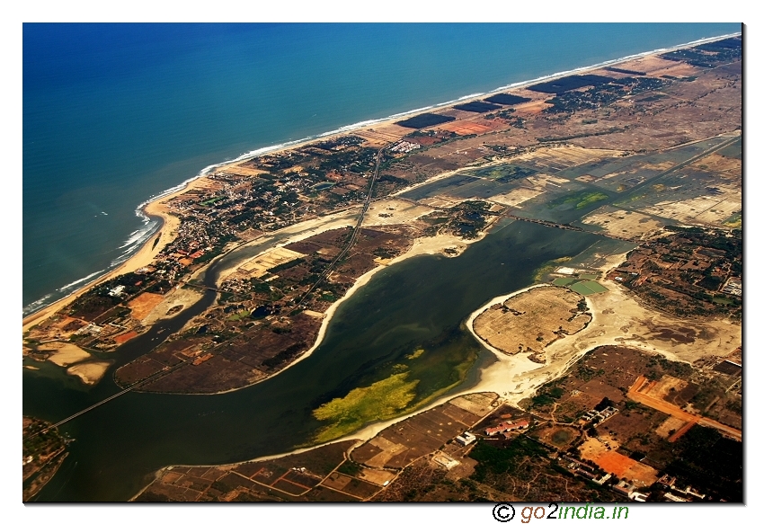 Chennai beach aerial view