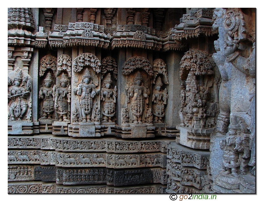 Bracket figures at Chennakesava temple in  Somnathpur