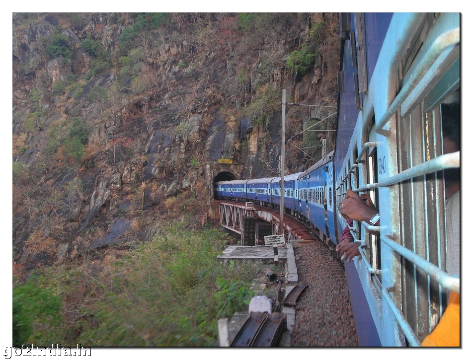 Araku train out of tunnel - Month of April