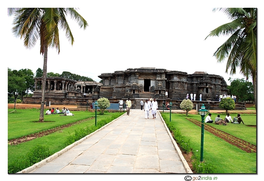 Front view of Hoysaleshwara temple at Halebid  near Hassan of Karnataka - India