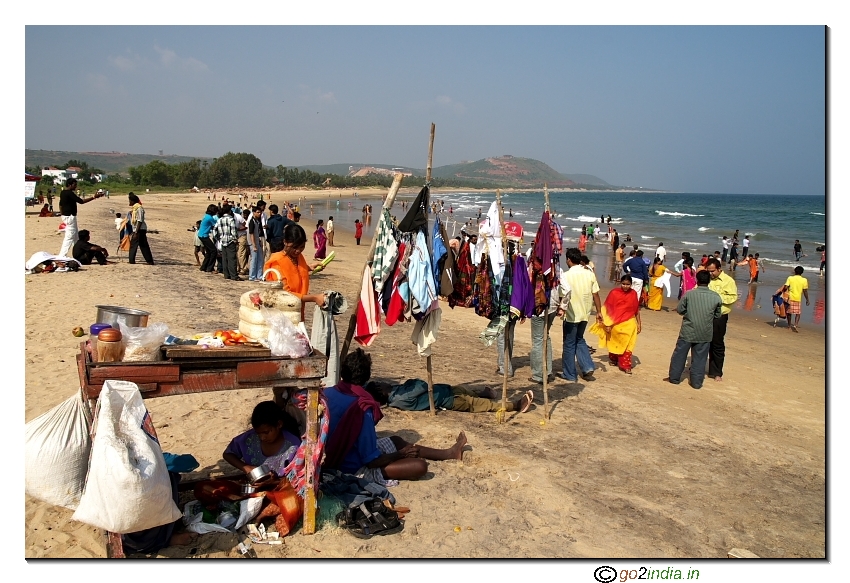 Rishikonda beach people enjoying Vizag Andhrapradesh