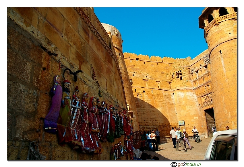 Rajasthan puppets on the wall of Jaisalmer fort