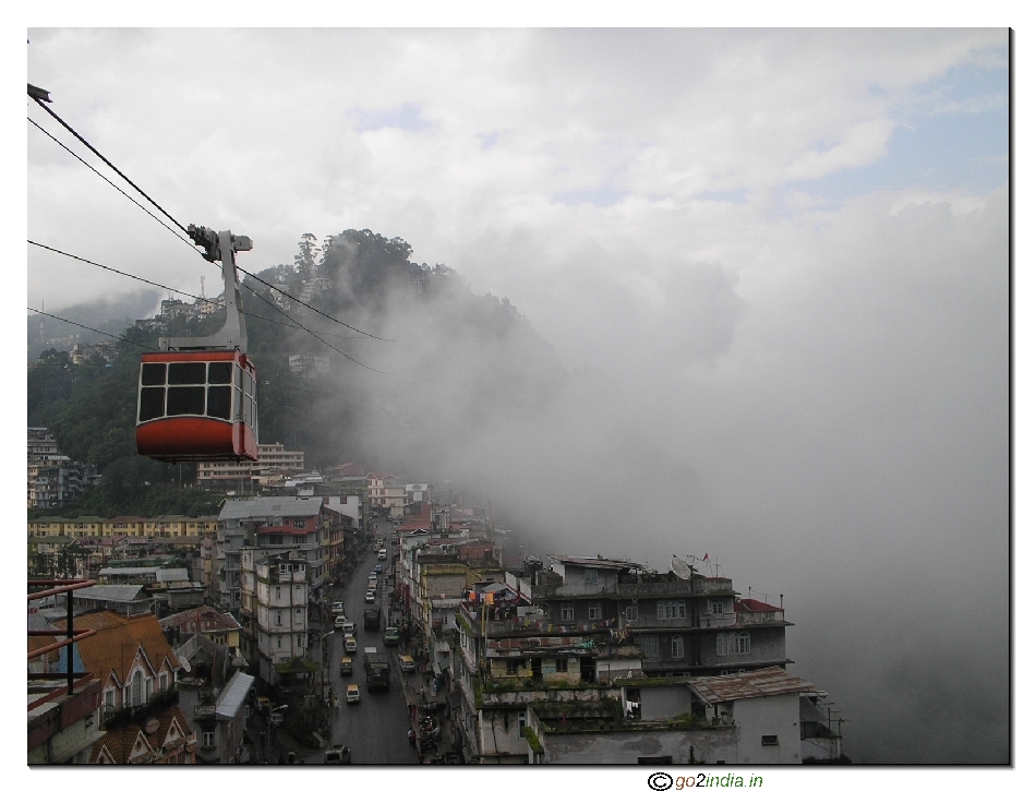 Cable car above the Gangtok town