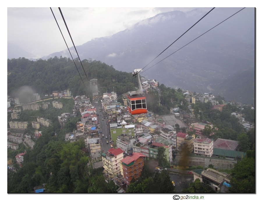 A cable car on ropeway at Gangtok