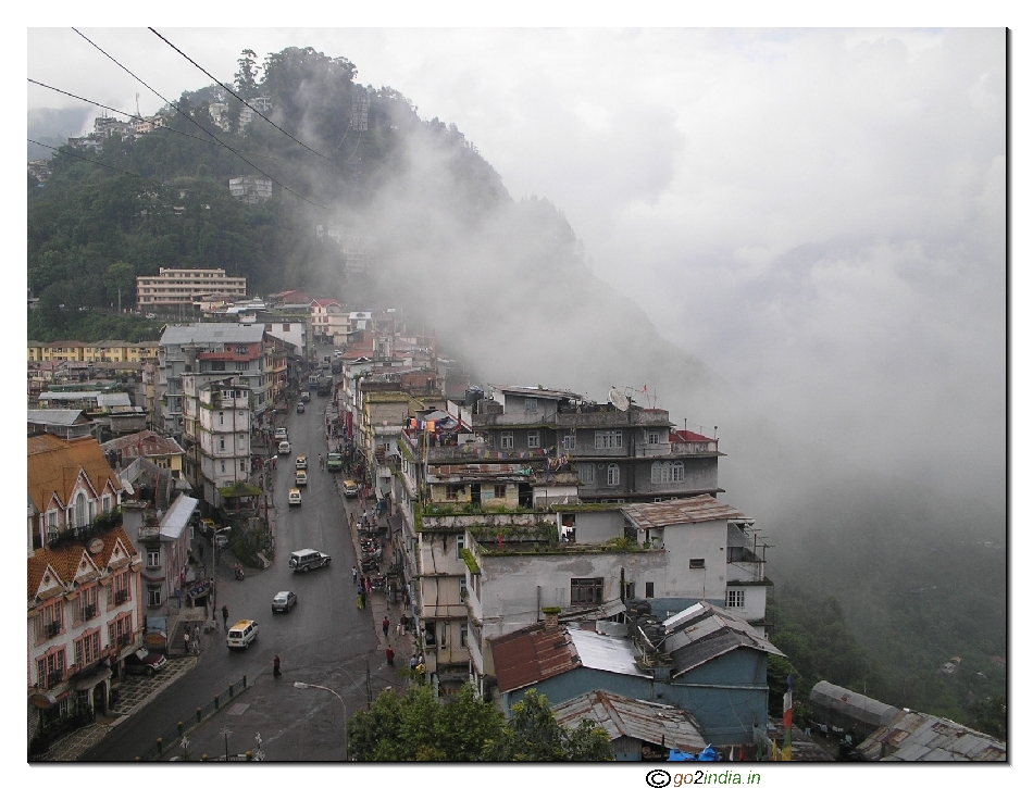 View of Gangtok from the ropeway cable car