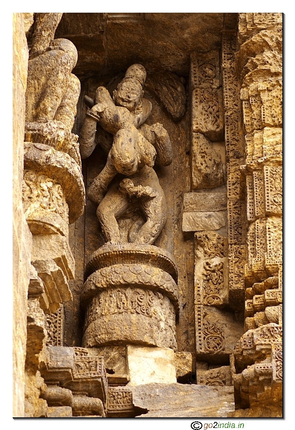 Stone sculptures eroded due to saline climate at Konark 