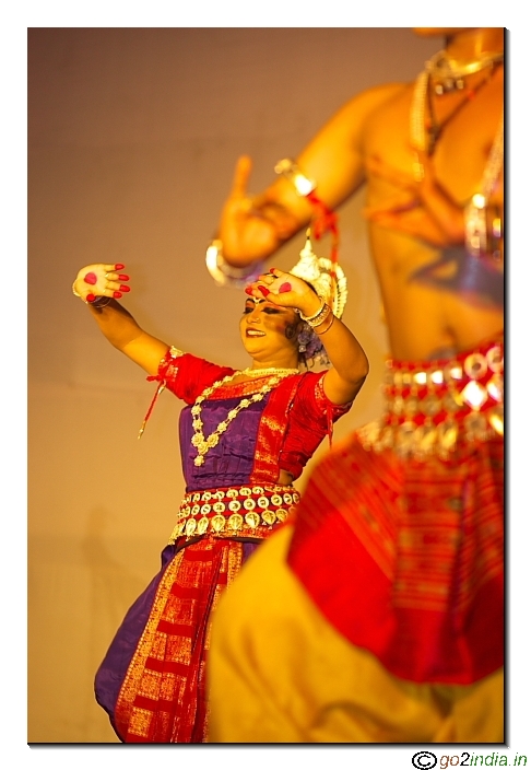 Odissi dancer stage performance