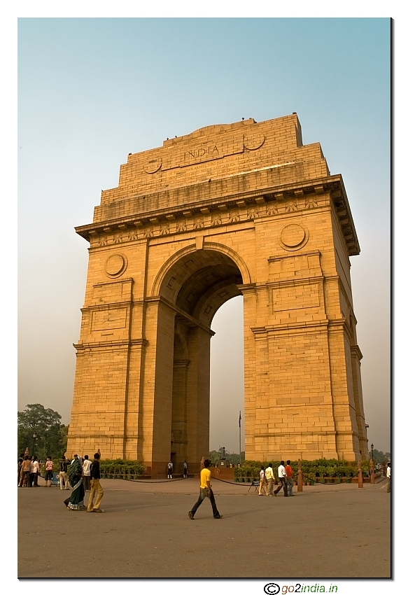 India Gate near Rashtrapati Bhavan during summer times 