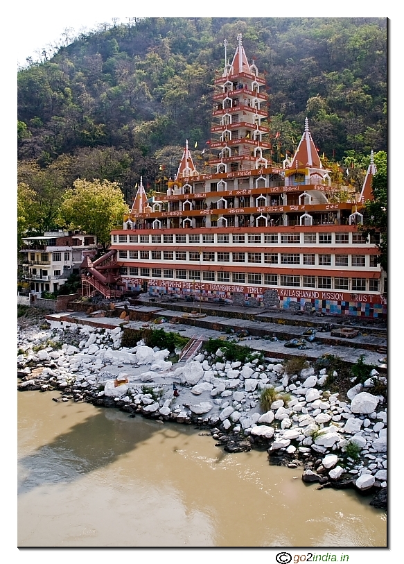 Temples by the side of river Ganga at Rishikesh 