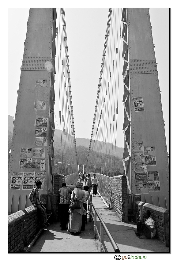 Laxman Jhula   hanging bridge over Ganga at Rishikesh