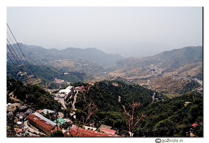Mussoorie hill sation valley view from the Mall road area