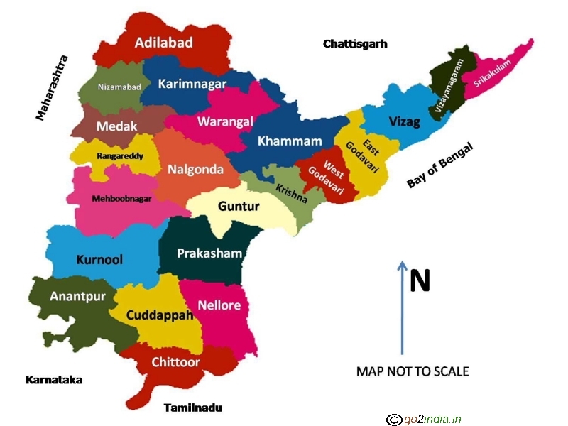 Andhra Pradesh state map showing districts and location