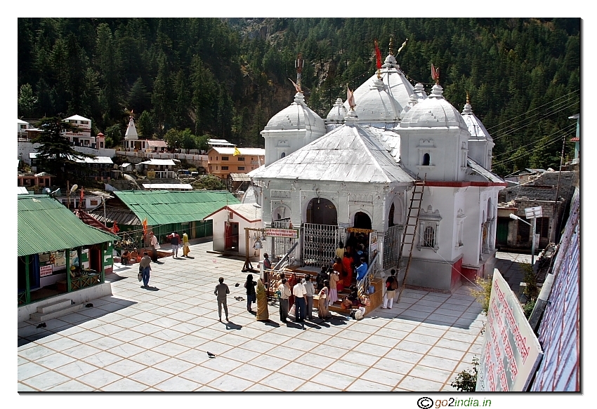 Gangotri temple from a height: 