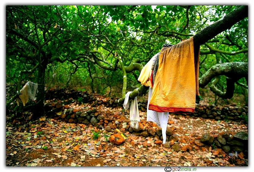 Dhoti and other wearing items of a person working in jungle