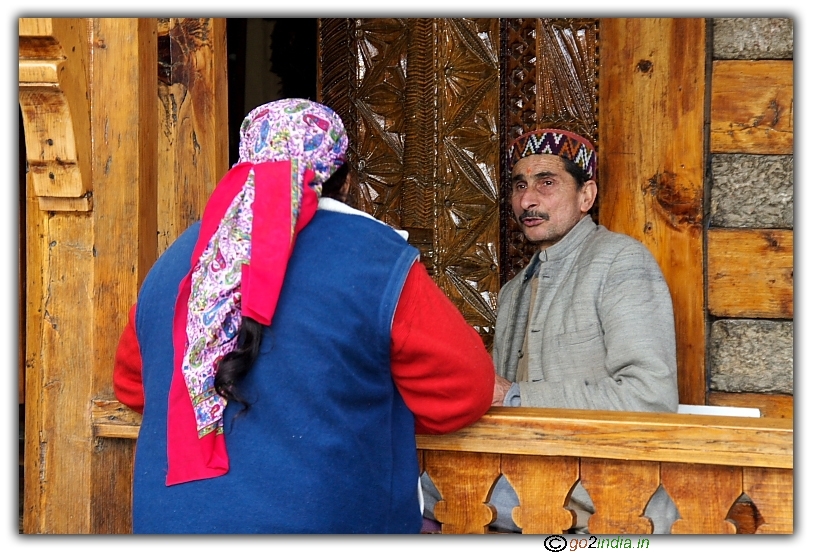 Candid of temple care taker at Vasisht temple in Manali