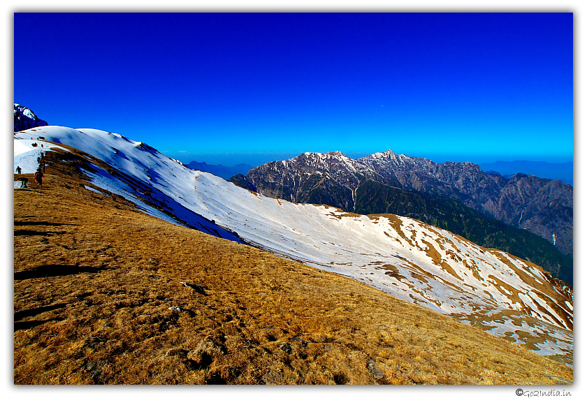 Beautiful valley view at Himalaya on Sar pass peak