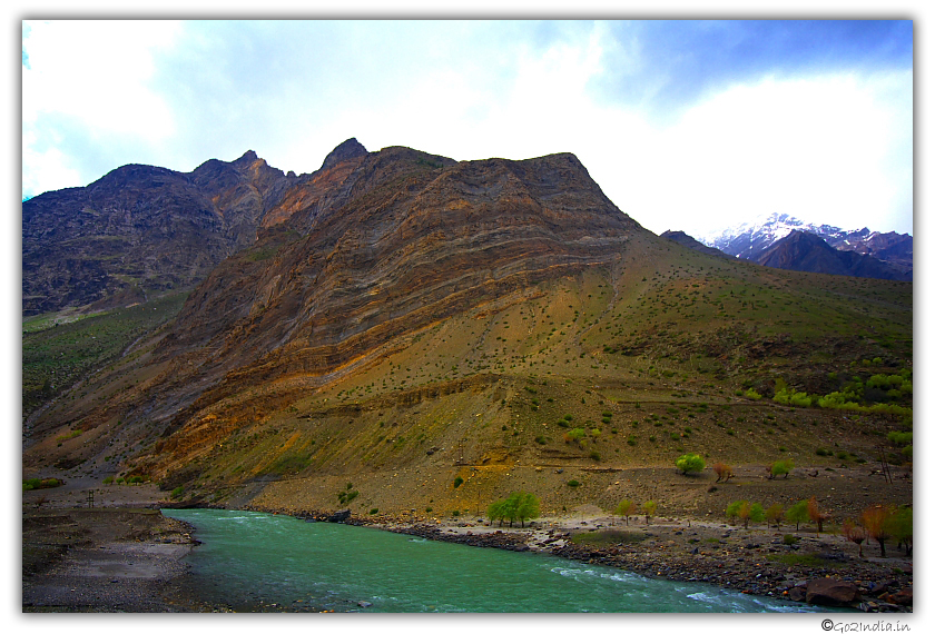 River Chandra towards confluence at Tandi in Himachal Pradesh