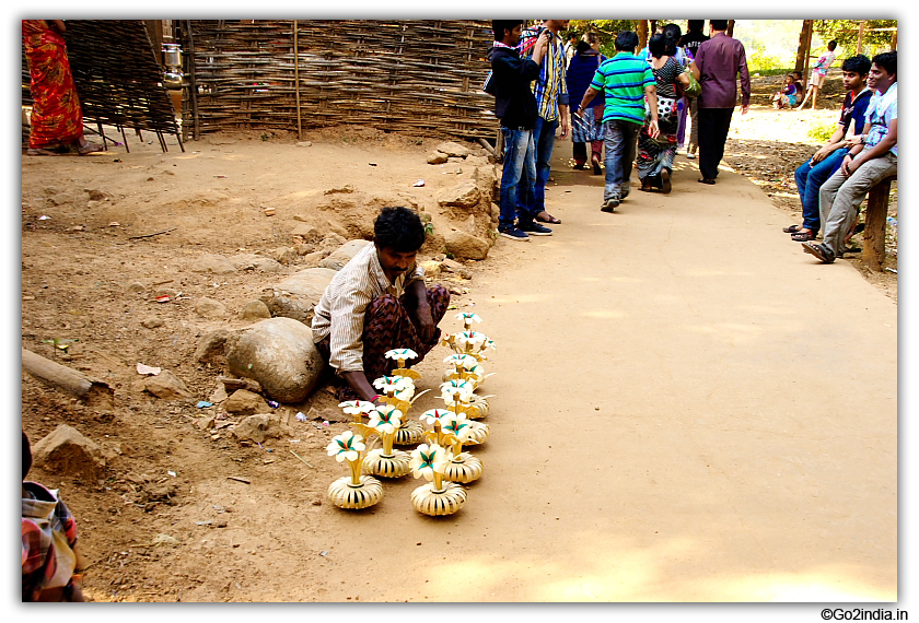 Local tribals selling Handicrafts at Perantalapalli