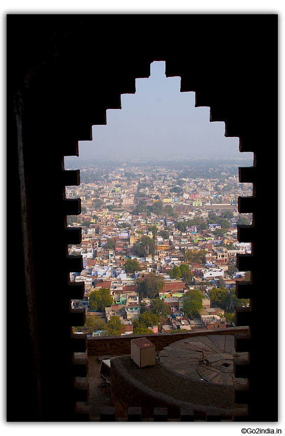 View of Gwalior city from inside the Palace