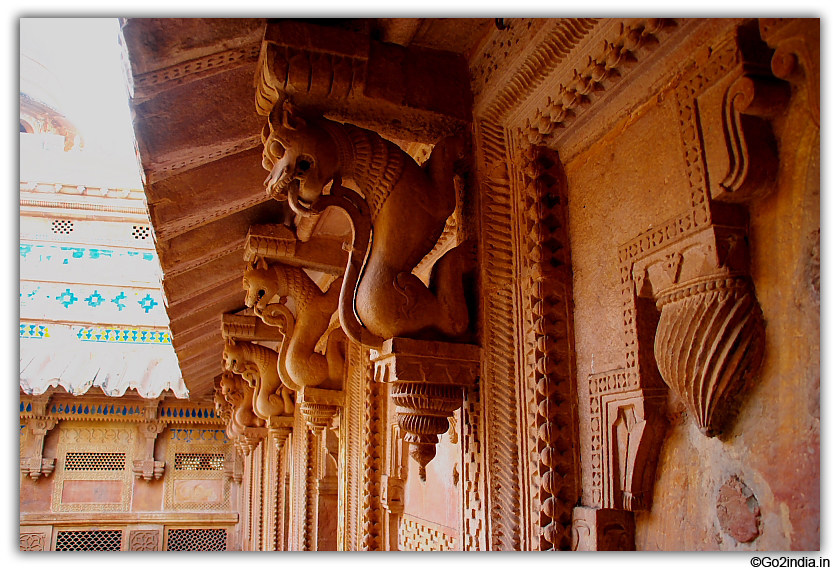 Hindu temple structure inside Man Mandir Palace at Gwalior fort