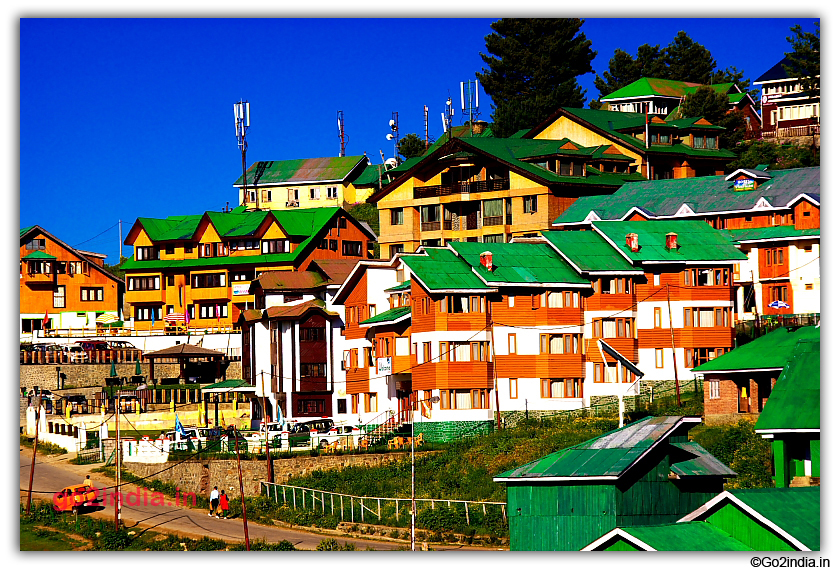 Gulmarg small town and hotels 