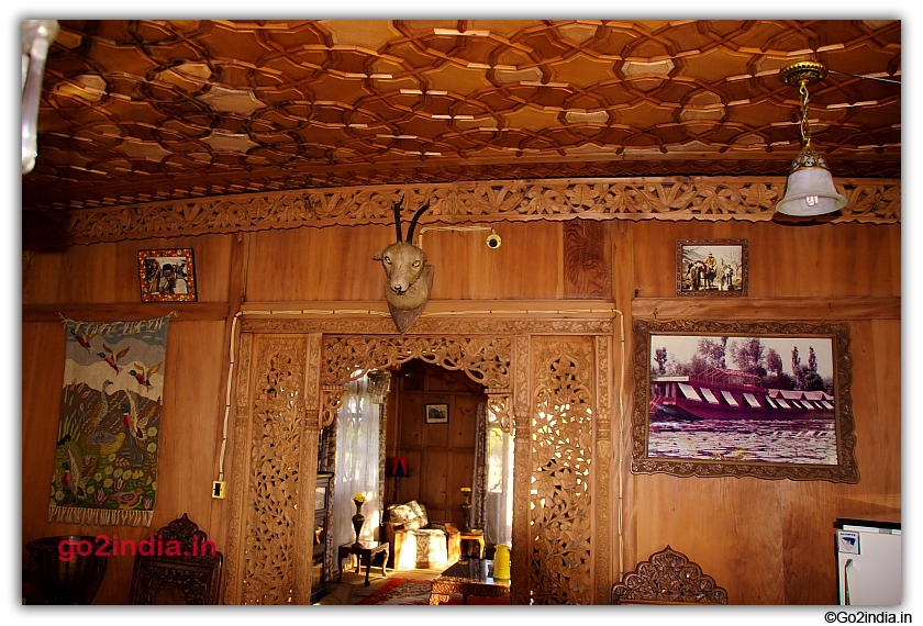 Well decorated interior of houseboats