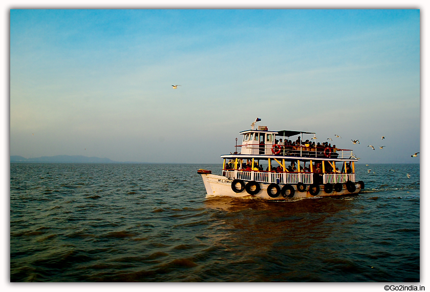 Elephanta Caves on the way by boat 