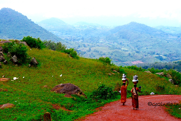 Local tribes at view point during rain