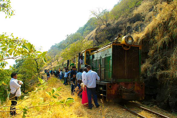 Matheran Train  on hill
