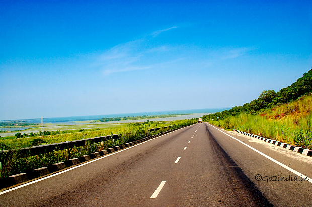 NH 5 Road passing by side of Chilika Lake