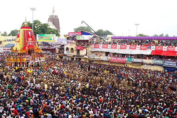 Chariot Pulling during Car Festival at Puri