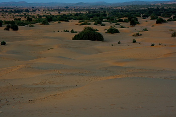 Sunset on Sand dunes near Barna Village