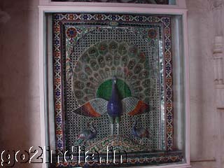 Mosaic Peacock inside City Palace Udaipur