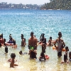 North bay coral beach view and snorkeling in Andaman