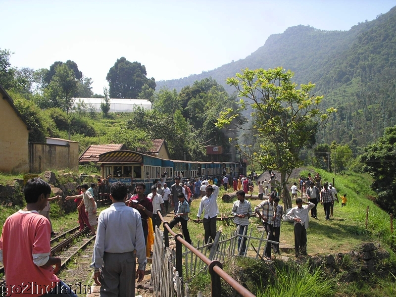 Train at a station - photo session for the passengers
