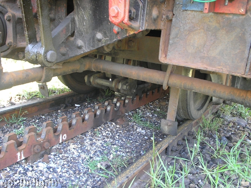 Rack and pinion arrangements of Ooty train