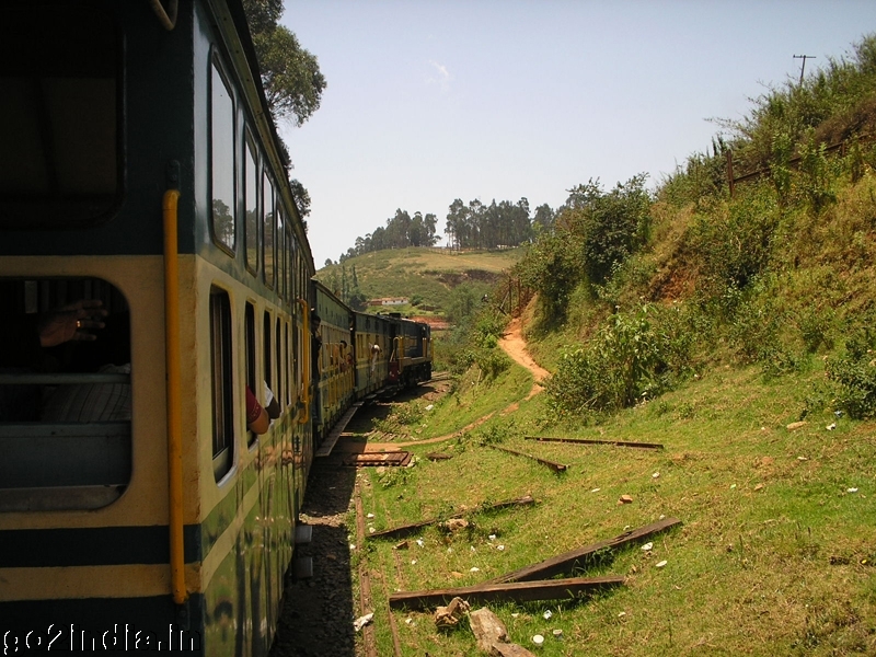 Disel engine at the back of the train