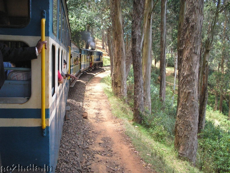 Engine is at the back- train is going to Ooty