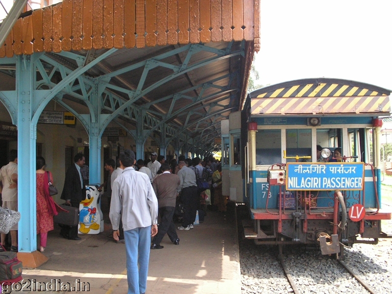 At Ooty station Nilgiri train ready to go