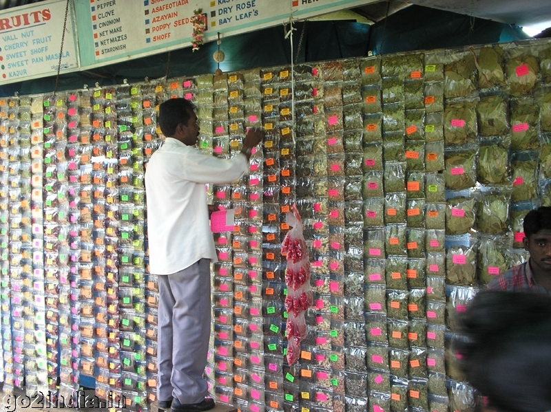 Selling tea packets at Coonoor tea gardens