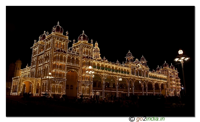 Mysore palace view in night